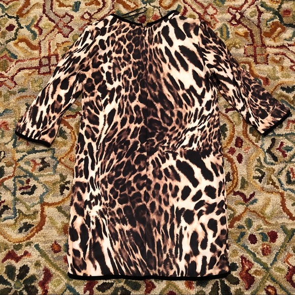 MNG Mango Leopard Print Shift Dress Size 2 - Picture 3 of 5